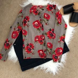 Boden Floral Print Cardigan
